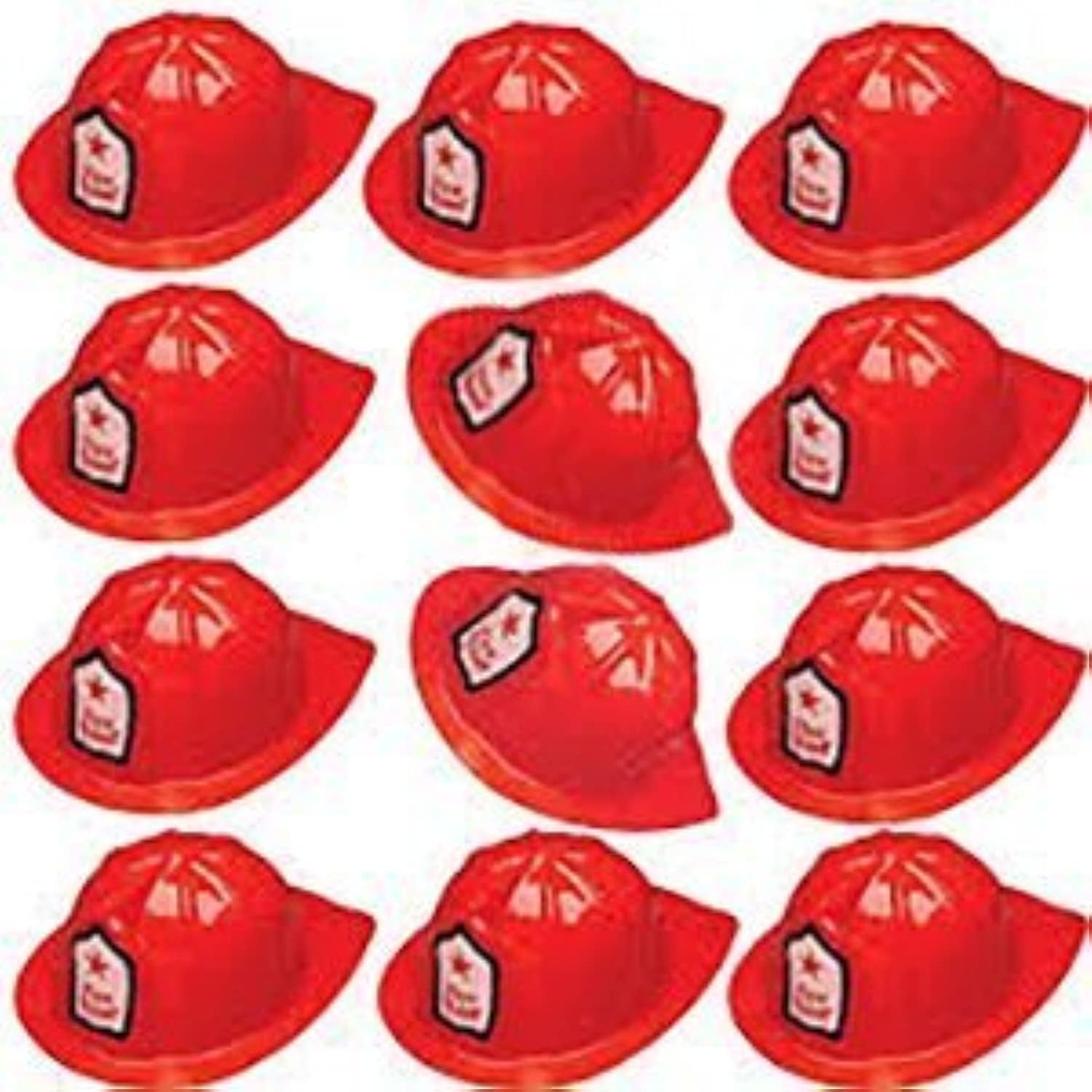 12 Pcs Firefighter Chief Soft Plastic Hat Party Favor