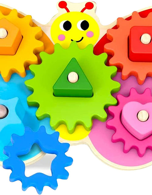 Load image into Gallery viewer, Wooden Toys - Montessori Toys for 2 Year Old Girls and Boys - Toddler Puzzles - Shape Sorting Matching Gear Game - Educational Toddler Toys Age 2-3 - Great Preschool Learning Activities
