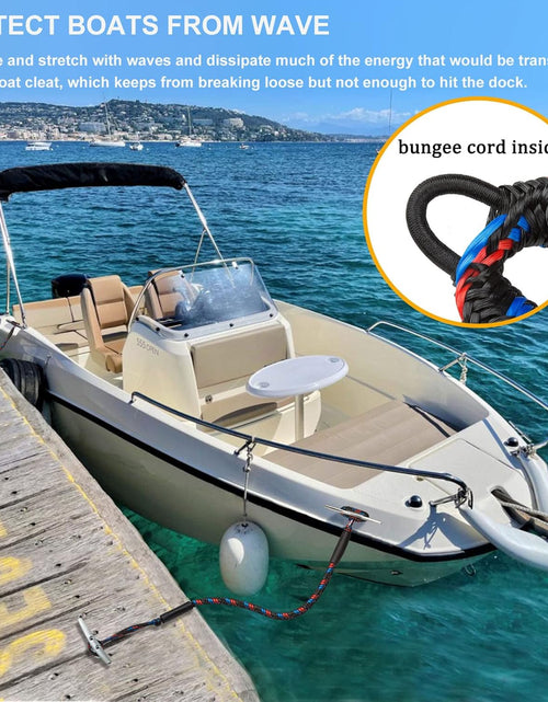 Load image into Gallery viewer, Boat Bungee Dock Lines, Boating Gifts for Men, Boat Accessories, Pontoon Accessories, Mooring Lines for Bass Boat, 4 Feet
