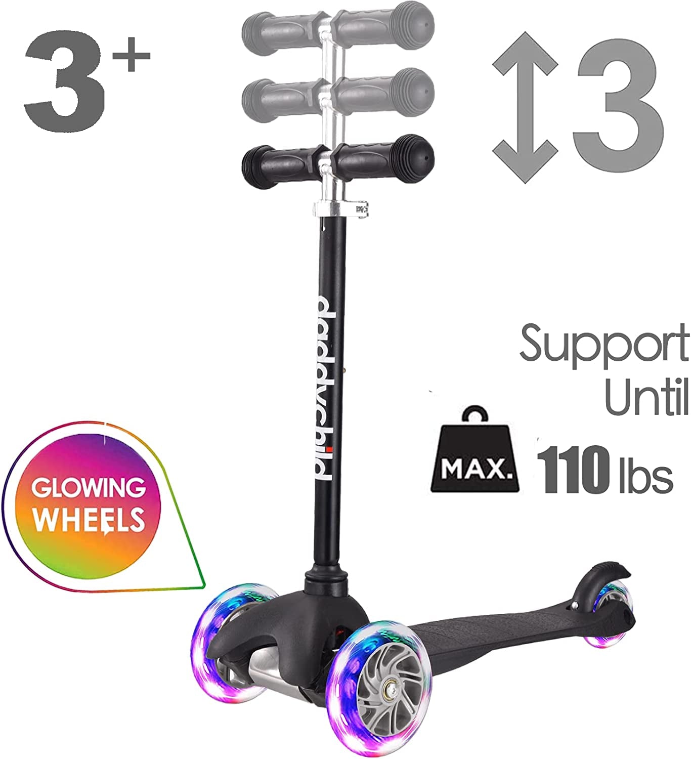 3 Wheel Scooters for Kids, Kick Scooter for Toddlers 2-6 Years Old, Boys and Girls Scooter with Light up Wheels, Mini Scooter for Children