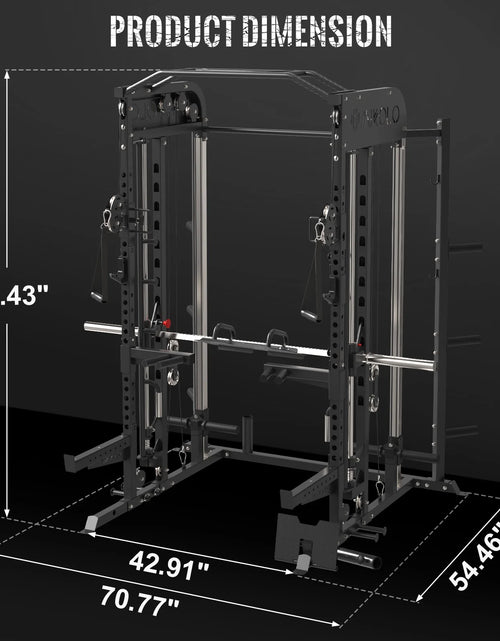 Load image into Gallery viewer, Smith Machine Home Gym, 2100LBS Smith Rack with Cable Crossover and 800LBS Weight Bench, Home Gym Equipment
