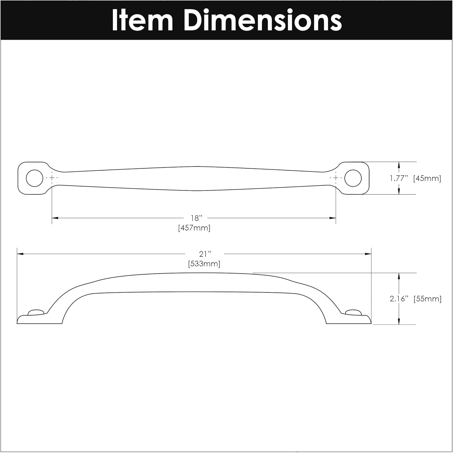 P2999-RI 18-Inch Refined Rustic Appliance Pull, Rustic Iron