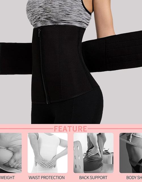 Load image into Gallery viewer, Neoprene Sauna Waist Trainer Corset Sweat Belt for Women Compression Cincher Band Workout Fitness Back Support
