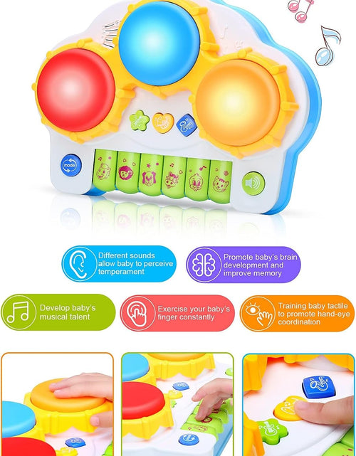 Load image into Gallery viewer, Baby Musical Keyboard Piano Drum Set,Learning Light up Toy, Early Educamional Montessori Toys for Babies Toddler Boys Girls Birthday
