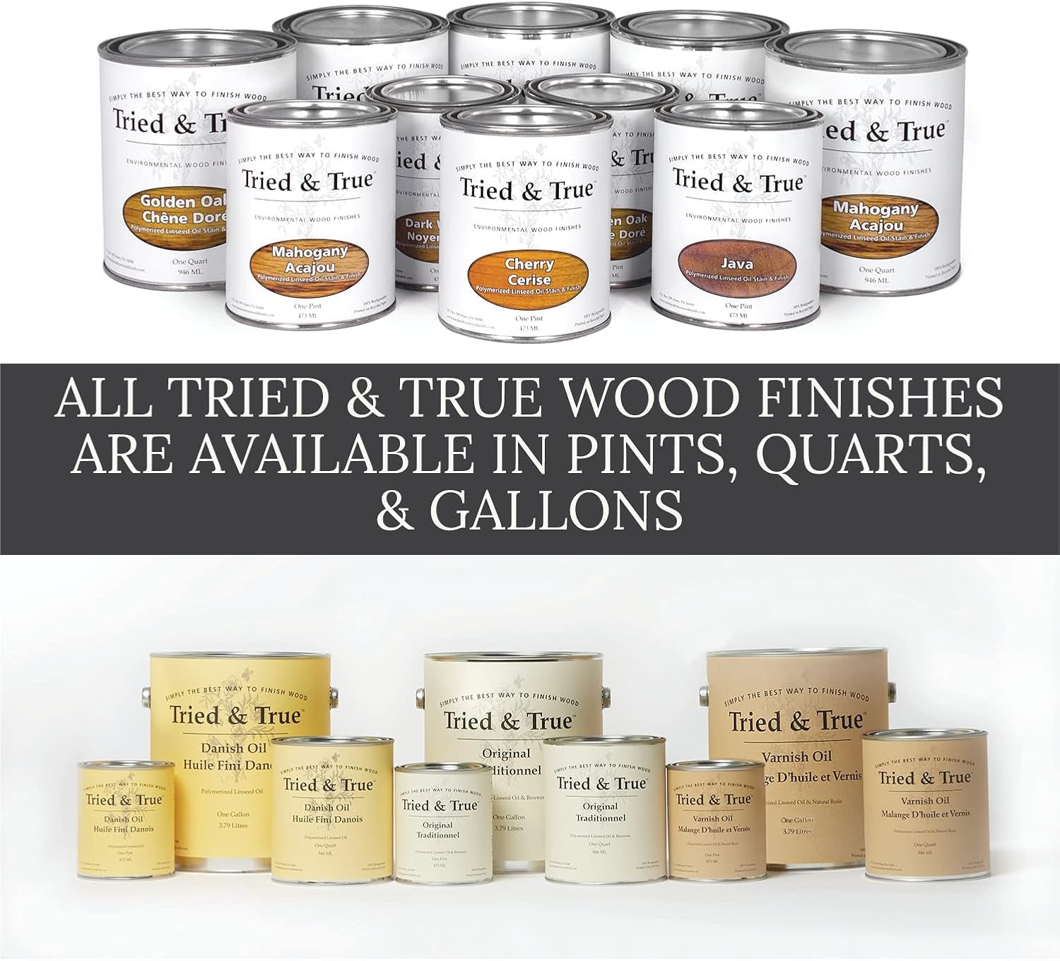 Original Wood Finish – Pint – All-Purpose All-Natural Finish for Wood, Metal, Food Safe, Dye Free, Solvent Free, VOC Free, Non Toxic Wood Finish, Sealer