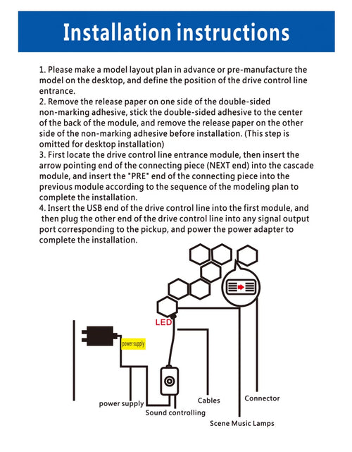 Load image into Gallery viewer, Hexagonal LED Wall Light 12 Count with USB Cable, Remote Control, User Manual, Adhesive Tape and Connecting Piece
