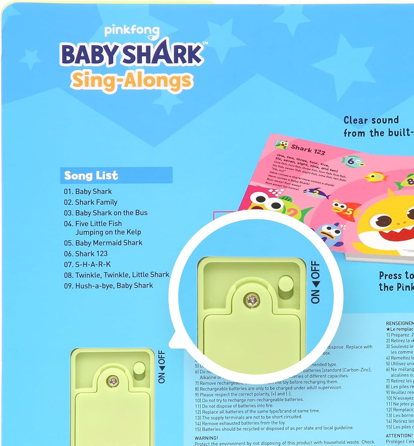 Baby Shark Sing-Alongs 10 Button Sound Book | Baby Shark Toys | Learning & Education Toys | Interactive Baby Books for Toddlers 1-3 | Gifts for Boys & Girls