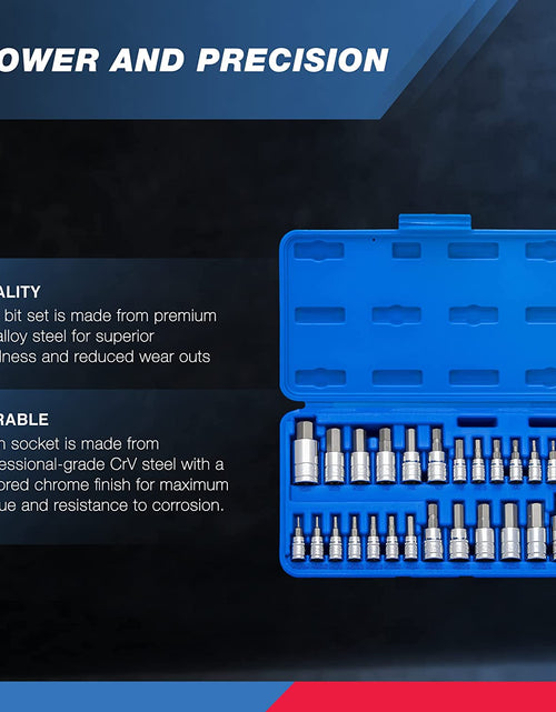 Load image into Gallery viewer, 01144A Tamper-Proof Hex Bit Socket Set, 26 Pieces | SAE 5/64-9/16”, Metric 2-14MM
