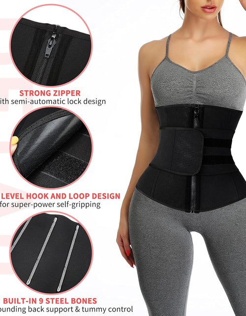 Load image into Gallery viewer, Neoprene Sauna Waist Trainer Corset Sweat Belt for Women Compression Cincher Band Workout Fitness Back Support
