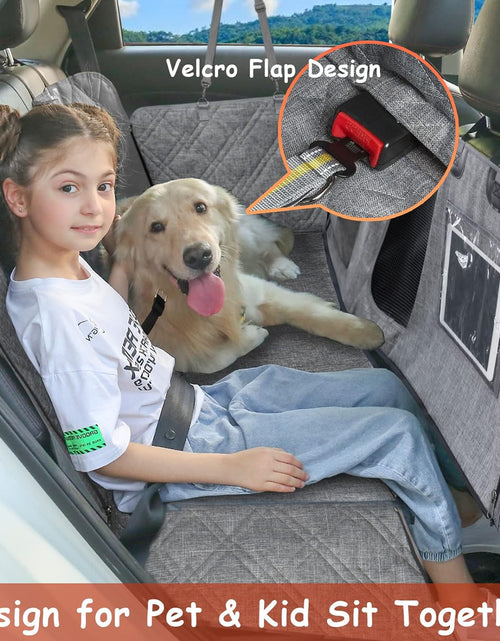 Load image into Gallery viewer, Car Dog Cover with Zipper- Car Hammock for Dogs Waterproof - Dog Car Seat Cover for Back Seat with Mesh Window Big Pocket for Car/Suv Nonslip Rubber Back Washable Luxury Material
