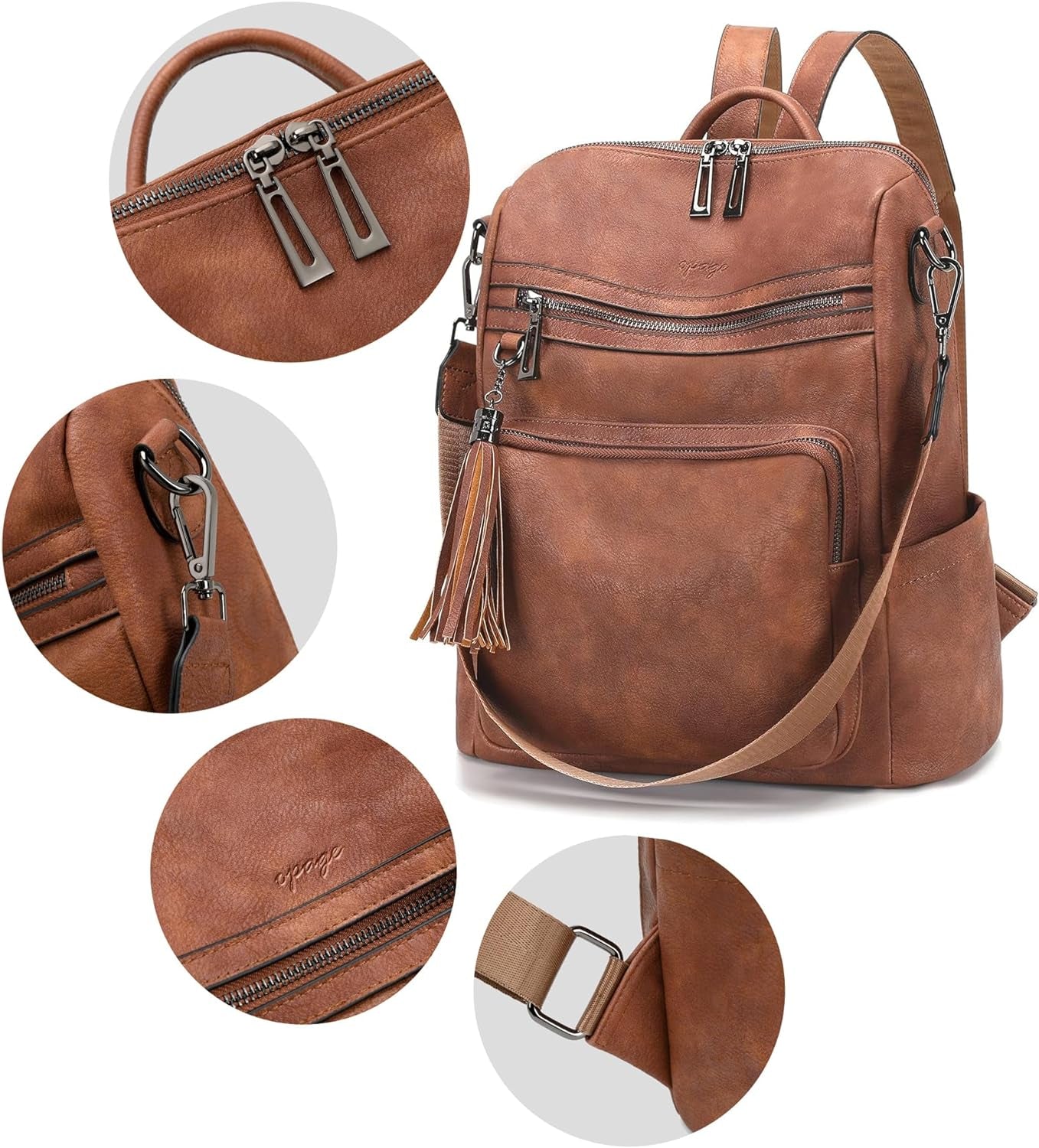 Leather Backpack Purse for Women Fashion Tassel Ladies Shoulder Bags Designer Large Backpack Travel Bag