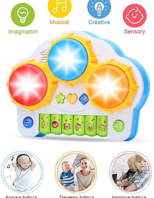 Load image into Gallery viewer, Baby Musical Keyboard Piano Drum Set,Learning Light up Toy, Early Educamional Montessori Toys for Babies Toddler Boys Girls Birthday
