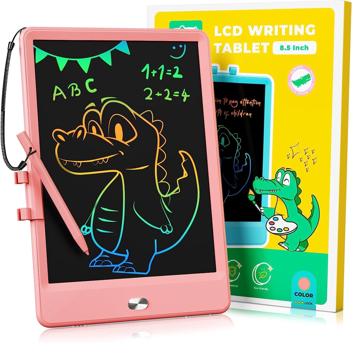 LCD Writing Tablet, 8.5 Inch Toddler Doodle Board Drawing Tablet, Erasable Reusable Electronic Drawing Pads, Educational and Learning Toy for 2-6 Years Old Boy and Girls (Pink)