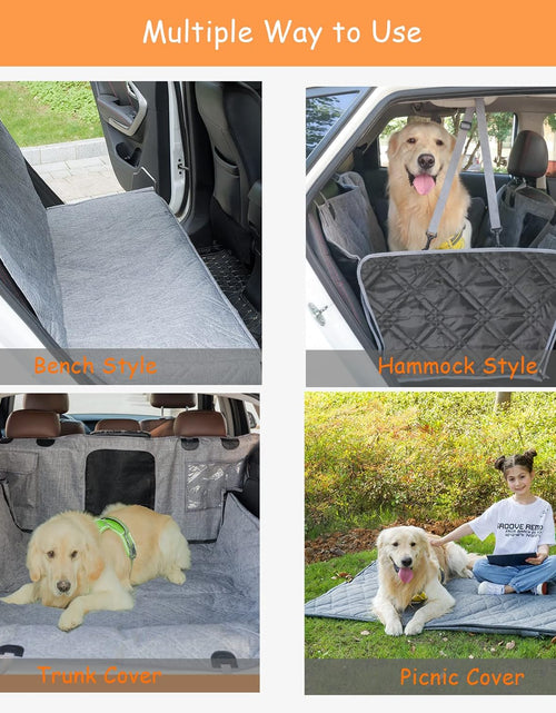 Load image into Gallery viewer, Car Dog Cover with Zipper- Car Hammock for Dogs Waterproof - Dog Car Seat Cover for Back Seat with Mesh Window Big Pocket for Car/Suv Nonslip Rubber Back Washable Luxury Material
