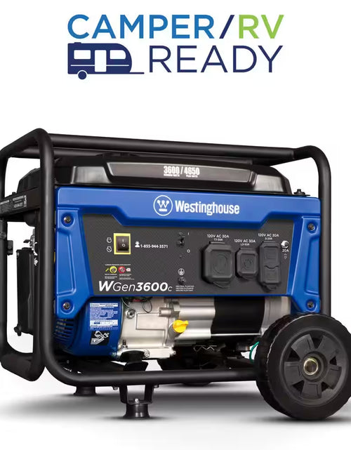 Load image into Gallery viewer, 4,650/3,600-Watt Gas Powered Portable Generator with Recoil Start
