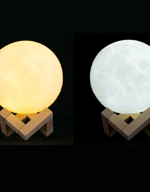 Load image into Gallery viewer, Moon Lamp, Dual-Tone Color LED Light, 3D Printing Moon Light with Bracket, Touch Night Lamp for Kids, Rechargeable Lunar LED Lamp, 8.7 Inch
