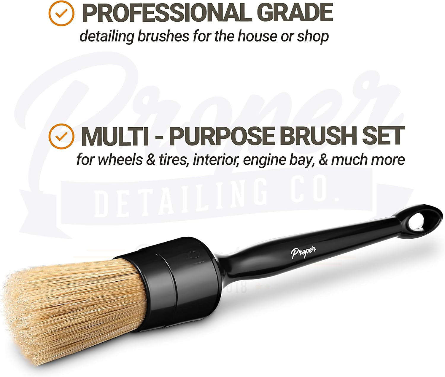 Professional Detailing Brush Set Ultra Soft Boars Hair Detailing Brushes 3 Pack, Detail Automotive Interior or Exterior, Get Professional Results with Proper Detail Brushes Car Detailing