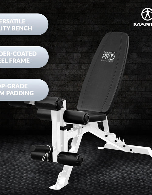 Load image into Gallery viewer, Foldable and Adjustable Weight Bench with Leg Extension, White/Black
