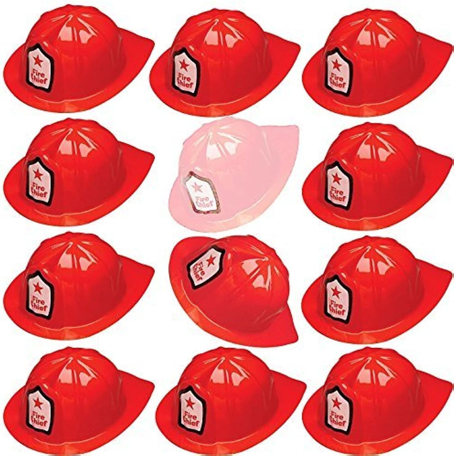 12 Pcs Firefighter Chief Soft Plastic Hat Party Favor