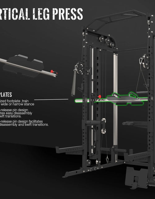 Load image into Gallery viewer, Smith Machine Home Gym, 2100LBS Smith Rack with Cable Crossover and 800LBS Weight Bench, Home Gym Equipment
