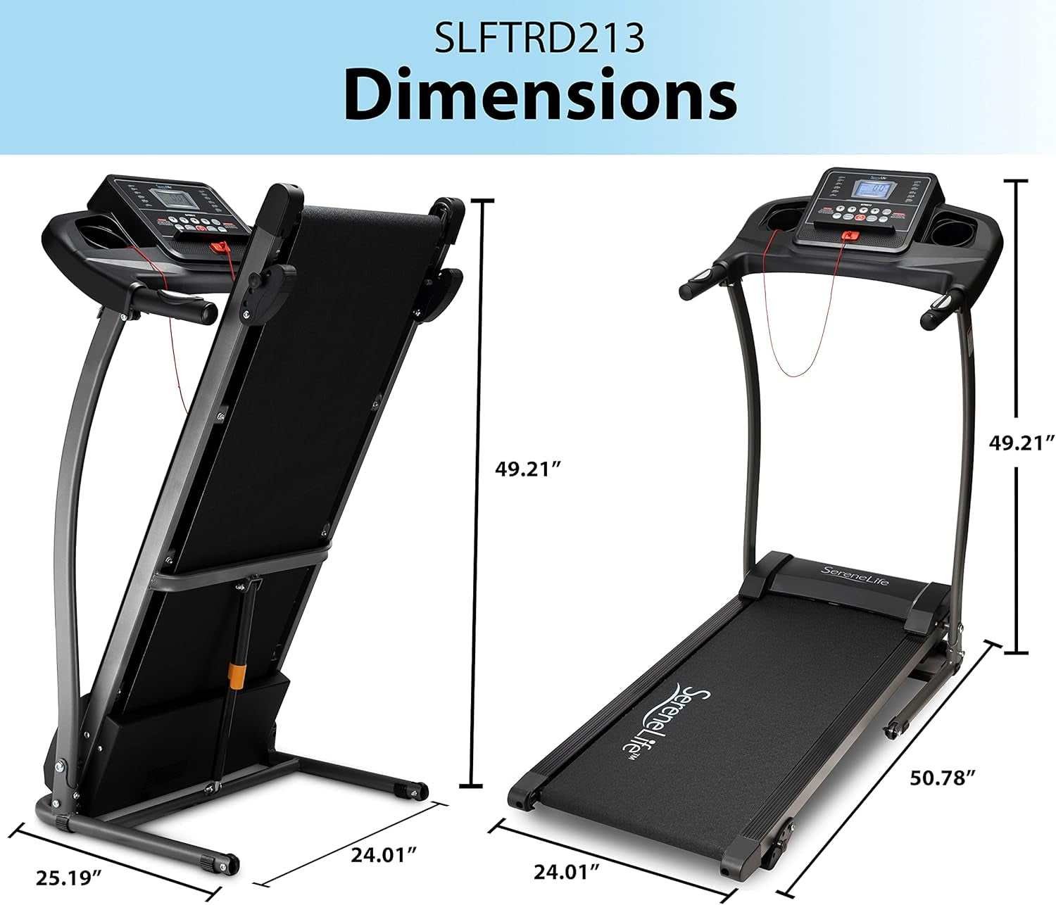 Folding Treadmill Exercise Running Machine - Electric Motorized Running Exercise Equipment