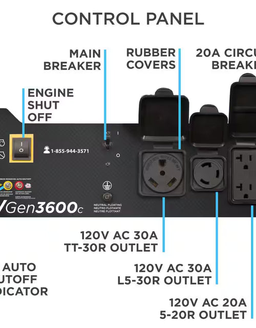 Load image into Gallery viewer, 4,650/3,600-Watt Gas Powered Portable Generator with Recoil Start
