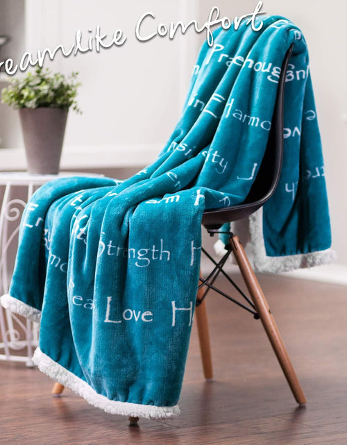 Load image into Gallery viewer, Healing Compassion Warm Hugs Caring Gift Blanket - for Positive Energy Love Support Comfort Strength - Cancer Chemo Surgery Get Well Gift - Patient Women Men Friend ( Twin ) Teal
