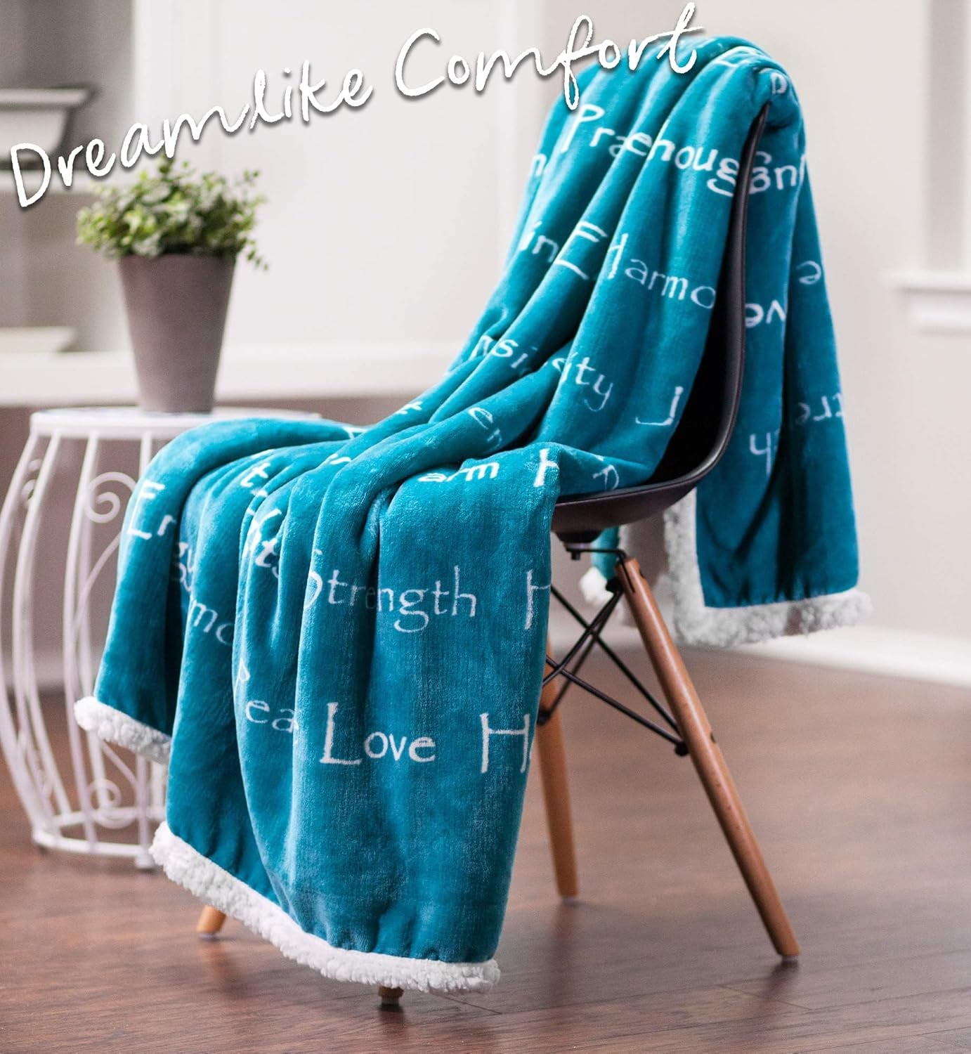 Healing Compassion Warm Hugs Caring Gift Blanket - for Positive Energy Love Support Comfort Strength - Cancer Chemo Surgery Get Well Gift - Patient Women Men Friend ( Twin ) Teal