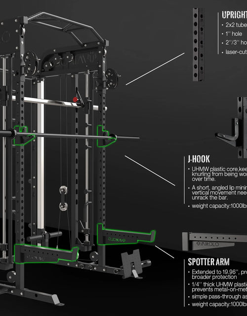 Load image into Gallery viewer, Smith Machine Home Gym, 2100LBS Smith Rack with Cable Crossover and 800LBS Weight Bench, Home Gym Equipment
