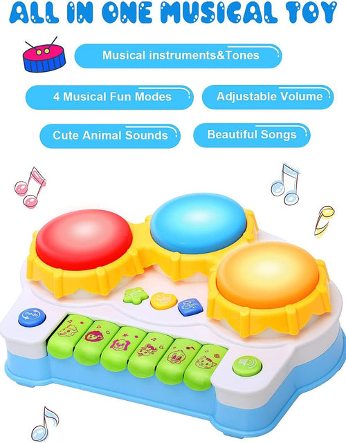 Load image into Gallery viewer, Baby Musical Keyboard Piano Drum Set,Learning Light up Toy, Early Educamional Montessori Toys for Babies Toddler Boys Girls Birthday
