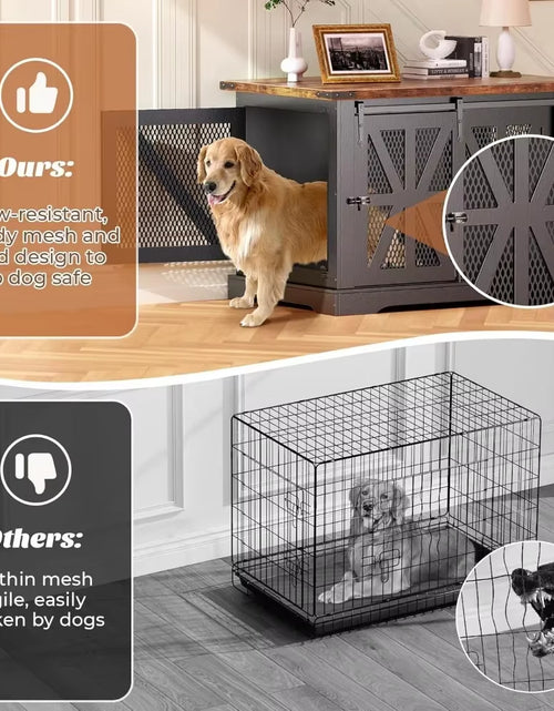 Load image into Gallery viewer, Dogs Crate Furniture, Heavy Duty Large Dogs Crate for Medium Large Dogs, XL Dog Crate Dog Kennel Indoor with Double Doors
