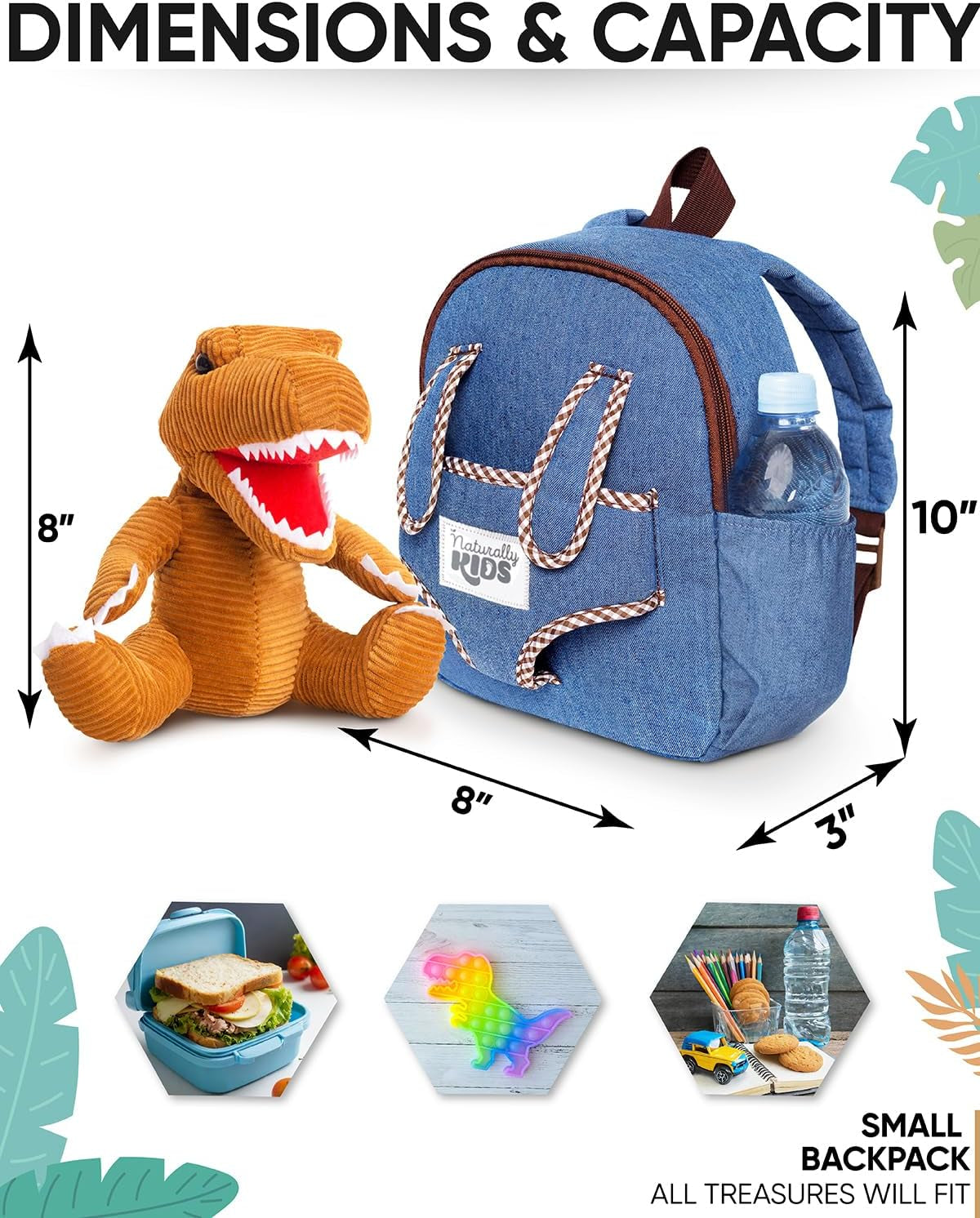 Dinosaur Backpack, Dinosaur Toy, Gifts for 2 Year Old Boy, Toy Dinosaurs for Toddlers 1-3